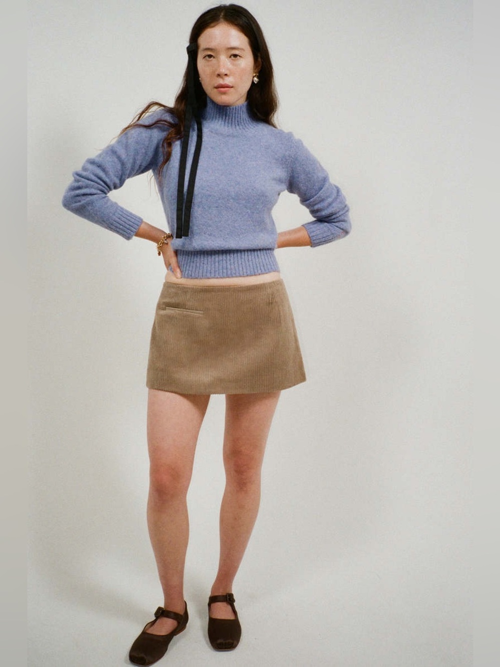 Sandy Liang Crombie Skirt sz 4 Taupe